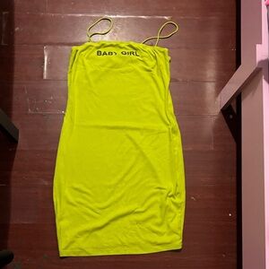 SHEIN Neon Yellow 'Baby Girl' Dress
